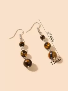 Stone Drop Earrings - Multicolor - View 4