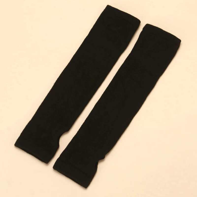 

Solid Long Fingerless Gloves, Black