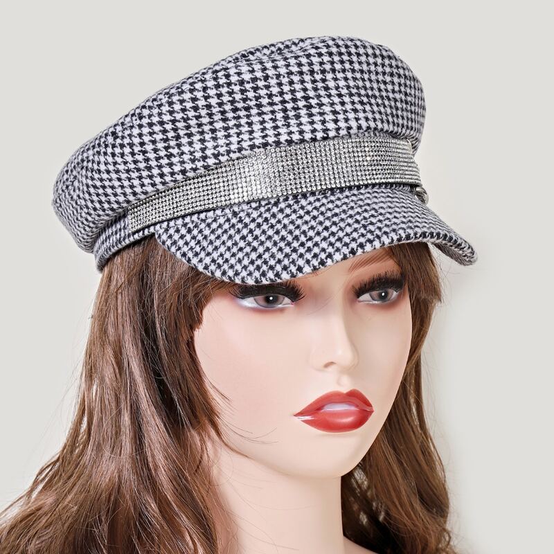 

Houndstooth Pattern Baker Boy Hat, Multicolor