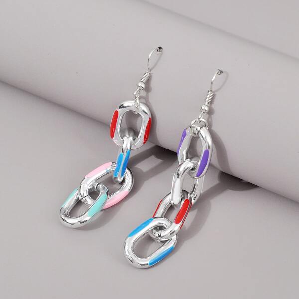 

Chain Drop Earrings, Multicolor