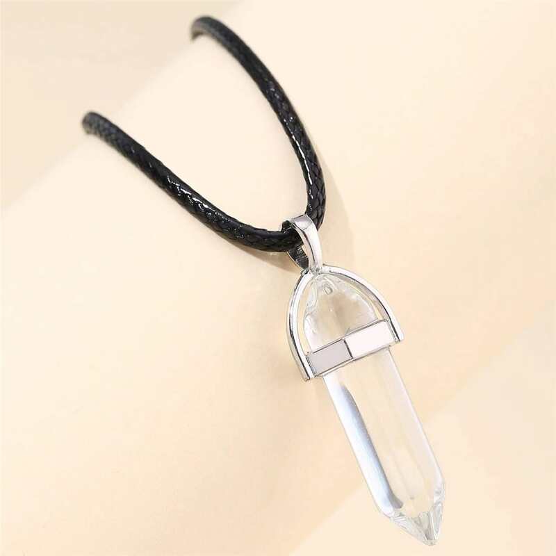 

Geo Stone Pendant Necklace, Clear