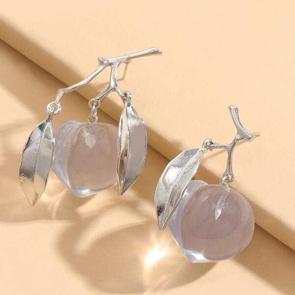

Fruit Design Drop Earrings, Clear