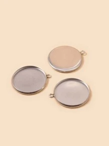 10 piezas Accesorios de acero inoxidable redondo DIY - Plateado - Ver 4