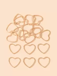 20pcs Heart DIY Pendant - Yellow Gold - View 1