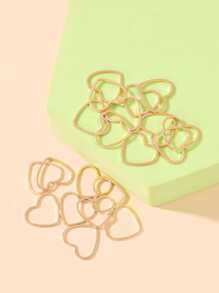 20pcs Heart DIY Pendant - Yellow Gold - View 2