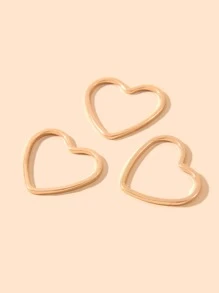 20pcs Heart DIY Pendant - Yellow Gold - View 3