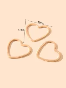 20pcs Heart DIY Pendant - Yellow Gold - View 4
