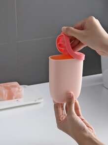 1pc Portable Soap Box - Pink - View 1