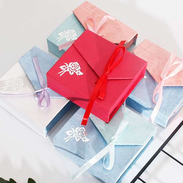 

1pc Bow Decor Random Color Jewelry Box, Multicolor
