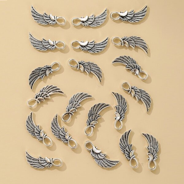

20pcs Wing DIY Pendant, Silver