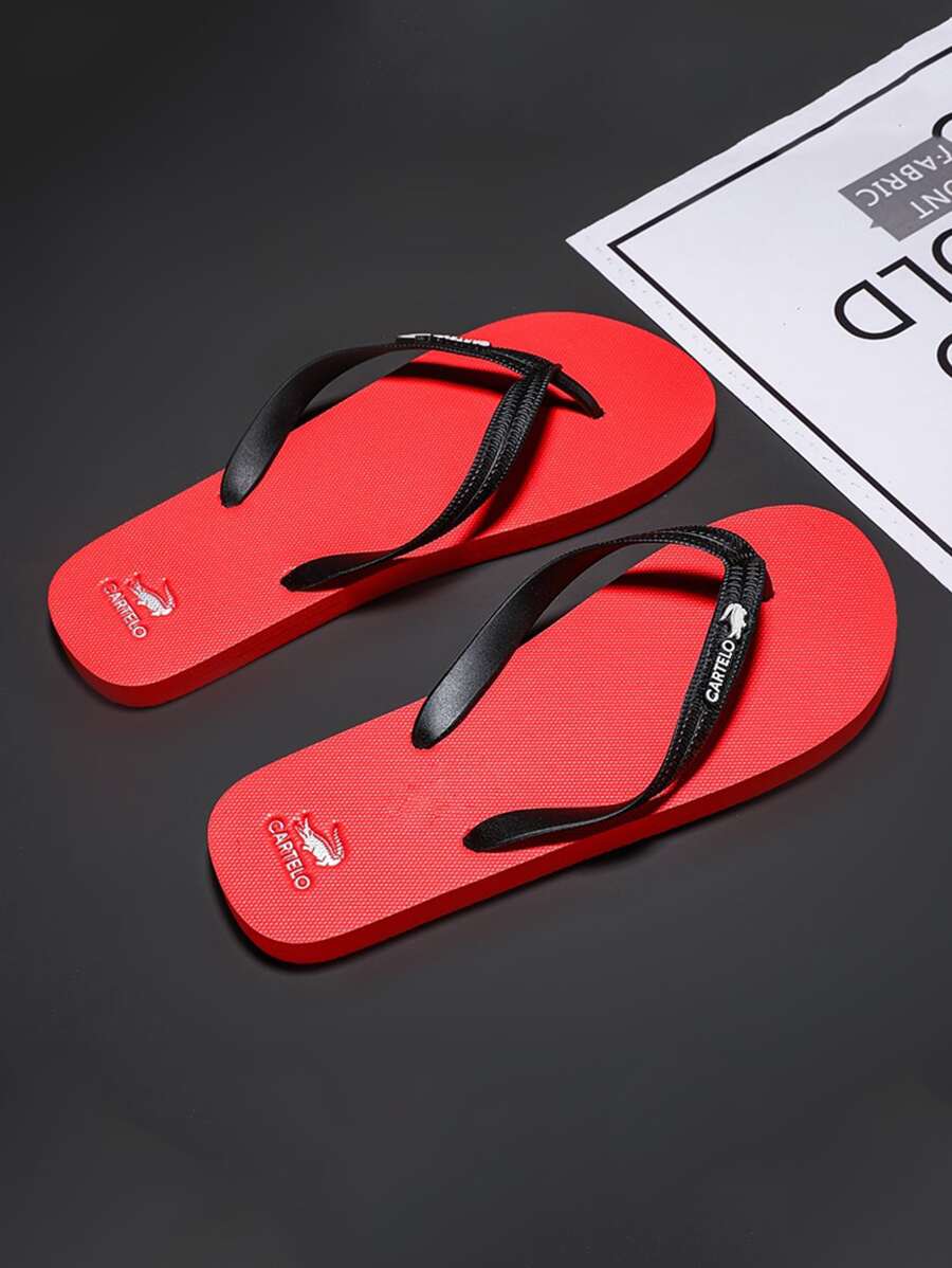 Dép xỏ ngón nam tối giản - Đỏ - Xem 1