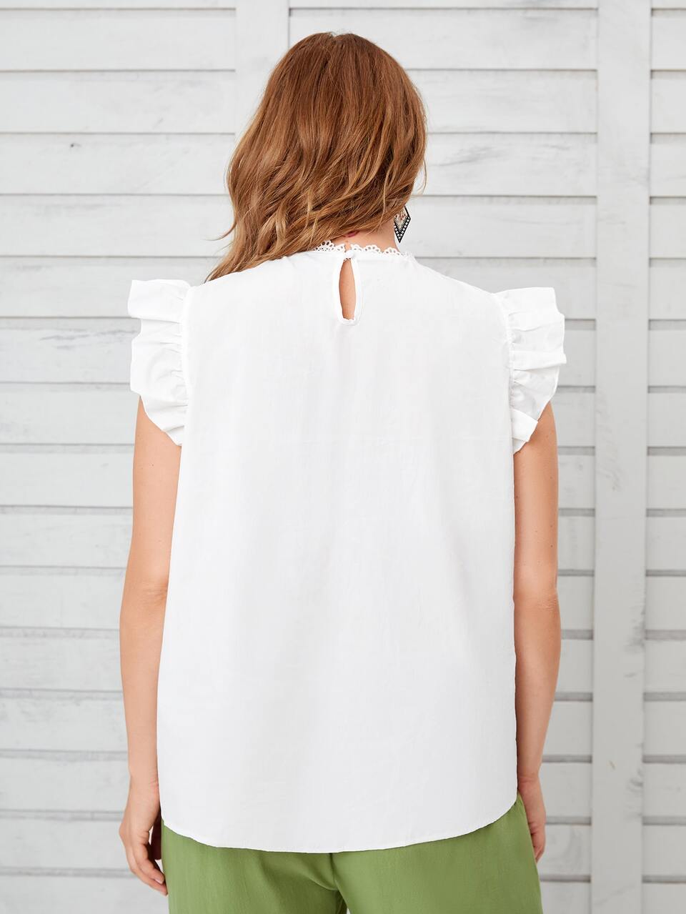 Plus Lace Mock Neck Floral Embroidered Top