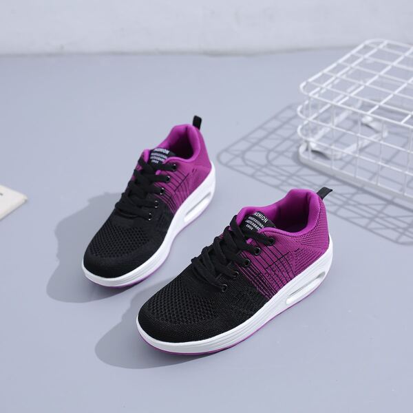 

Minimalist Lace-up Front Chunky Sneakers, Purple