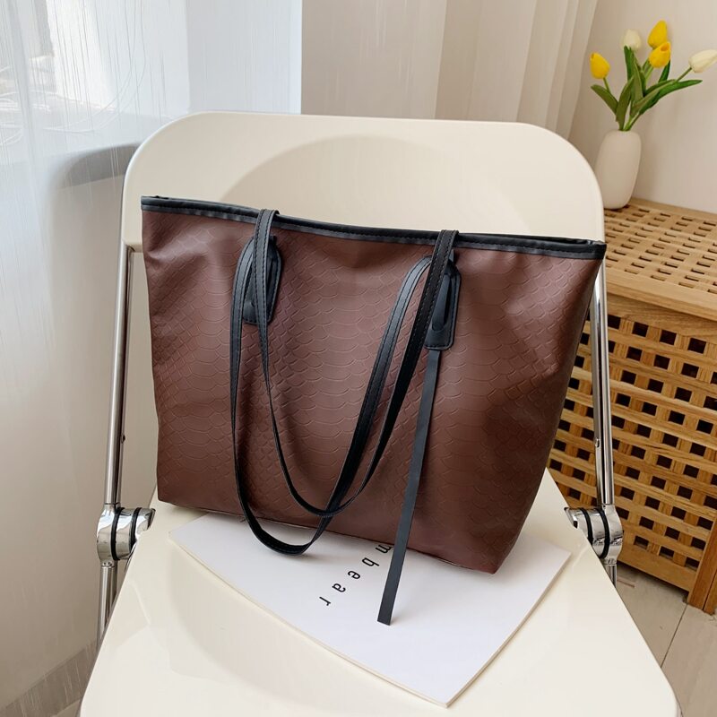 

Colorblock Tote Bag, Brown