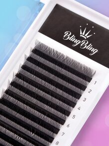 1盒充分假睫毛Y形假C0.05MM10mm混合手動嫁接睫毛 - 黑色 - 查看 6