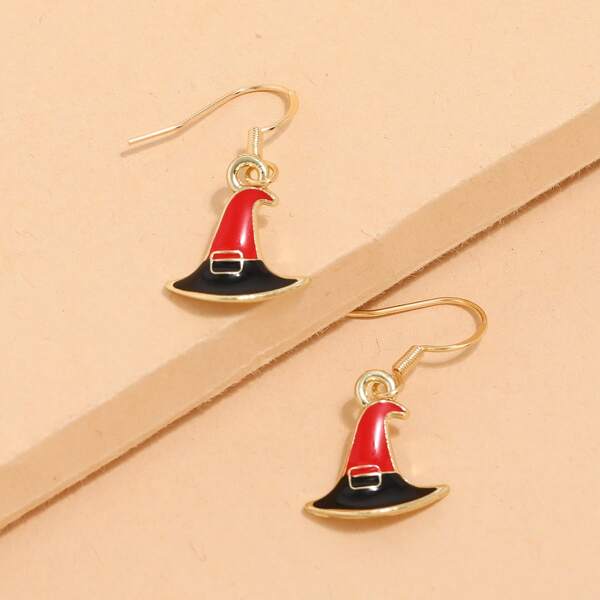 

Halloween Wizard Hat Drop Earrings, Multicolor