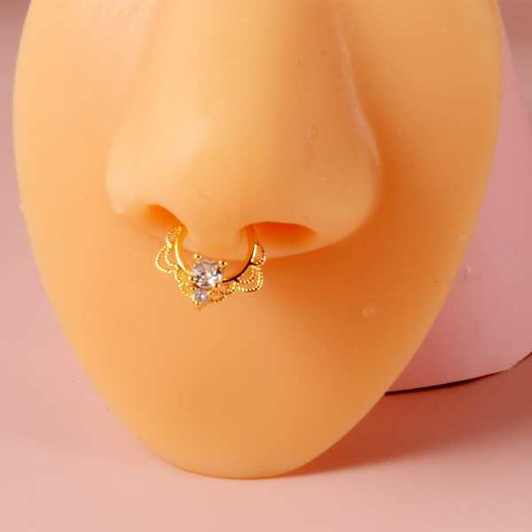 

Zircon Decor Nose Ring, Gold
