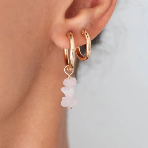 

Stone Decor Mismatched Earrings, Gold