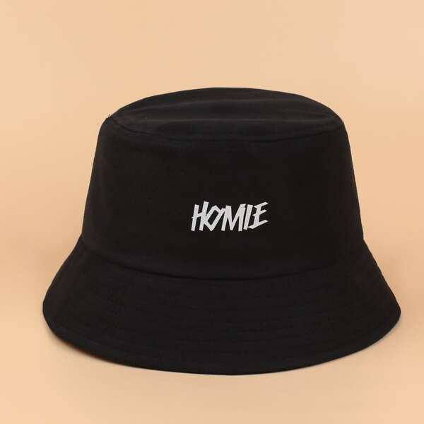 

Letter Graphic Bucket Hat, Black