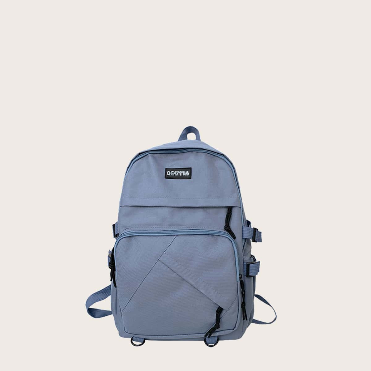 

Buckle Decor Backpack, Blue