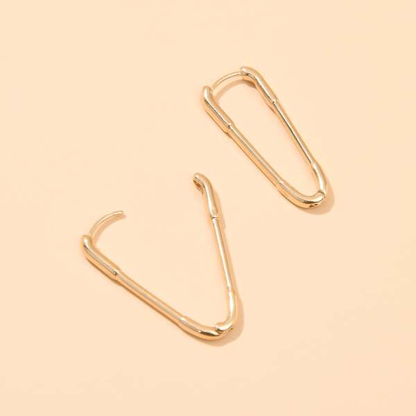 

Geometric Hoop Earrings, Gold