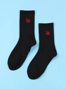 Tất nam phi hành đoàn in hoa - màu đen - Xem 1