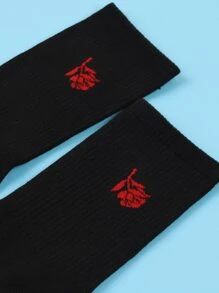 Tất nam phi hành đoàn in hoa - màu đen - Xem 3