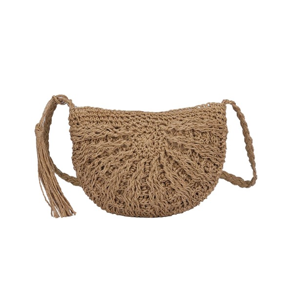 

Minimalist Braided Design Crossbody Bag, Khaki