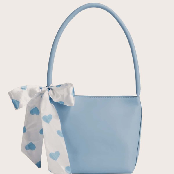 

Minimalist Scarf Decor Square Bag, Blue