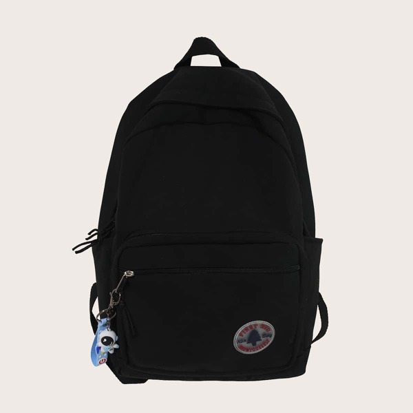 

Minimalist Badge Decor Backpack, Black