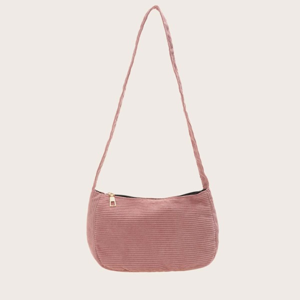 

Minimalist Corduroy Square Bag, Pink