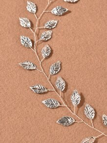 1 件女士优雅手工叶软链头带，婚礼装饰发饰 - 銀色 - 查看 3