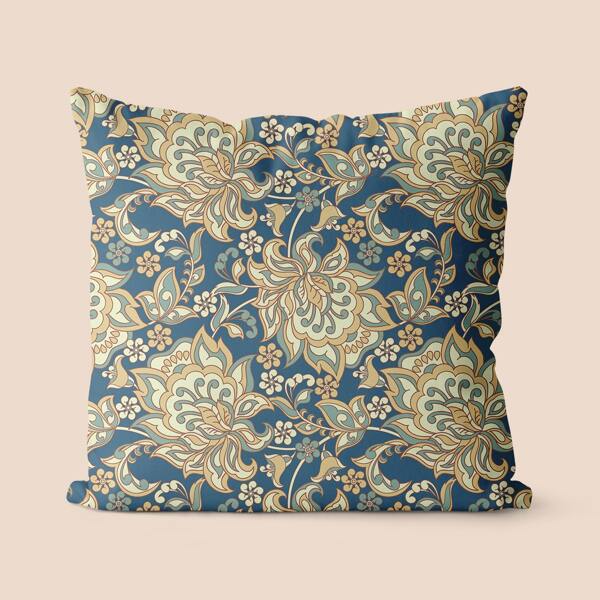 

Flower Print Cushion Cover Without Filler, Multicolor