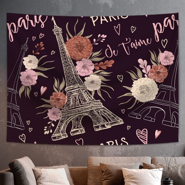 

Tower & Flower Print Tapestry, Multicolor