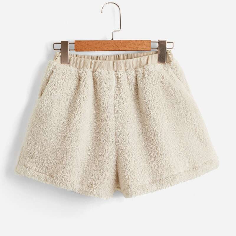 

Solid Flannel Shorts, Apricot