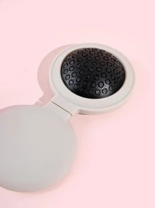 Grey Multifunctional Cushion Hair Brush 1pc Plastic Classic Round Portable Foldable Mirror Comb 2-In-1 For Wet And Dry Use For All Hair Types, Hair Brush/ Hair Comb,Back To School,Travel Holiday Essentials,Hair Accessories For Women - Grey - View 3