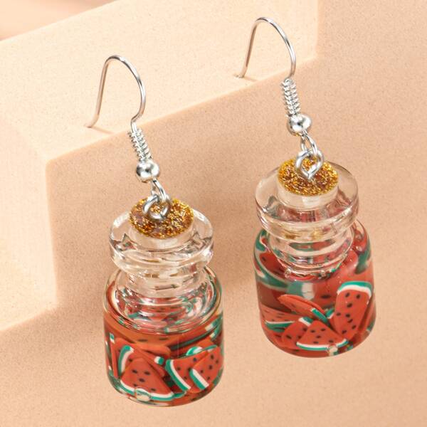 

Fruit In The Bottle Drop Earrings, Red