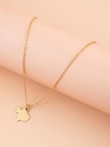 Vòng cổ mặt dây chuyền đơn giản - Vàng - Xem 4