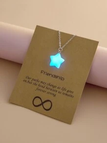 Vòng cổ mặt dây chuyền Glow In The Dark - Bạc - Xem 1