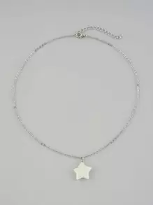 Vòng cổ mặt dây chuyền Glow In The Dark - Bạc - Xem 2