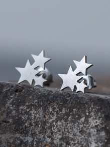 Star Stud Earrings - Silver - View 1
