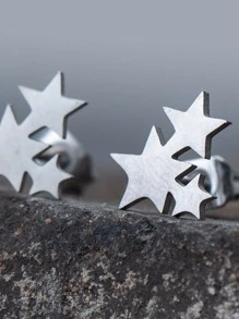 Star Stud Earrings - Silver - View 4