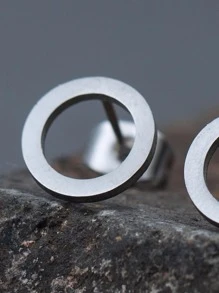 Bông tai Stud tròn - Bạc - Xem 3