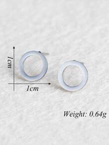 Bông tai Stud tròn - Bạc - Xem 4