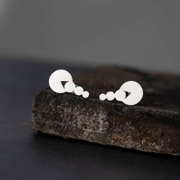 

Geometric Stud Earrings, Silver