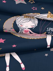 Cartoon Graphic Duvet Cover Set Without Filler - Multicolor - View 3