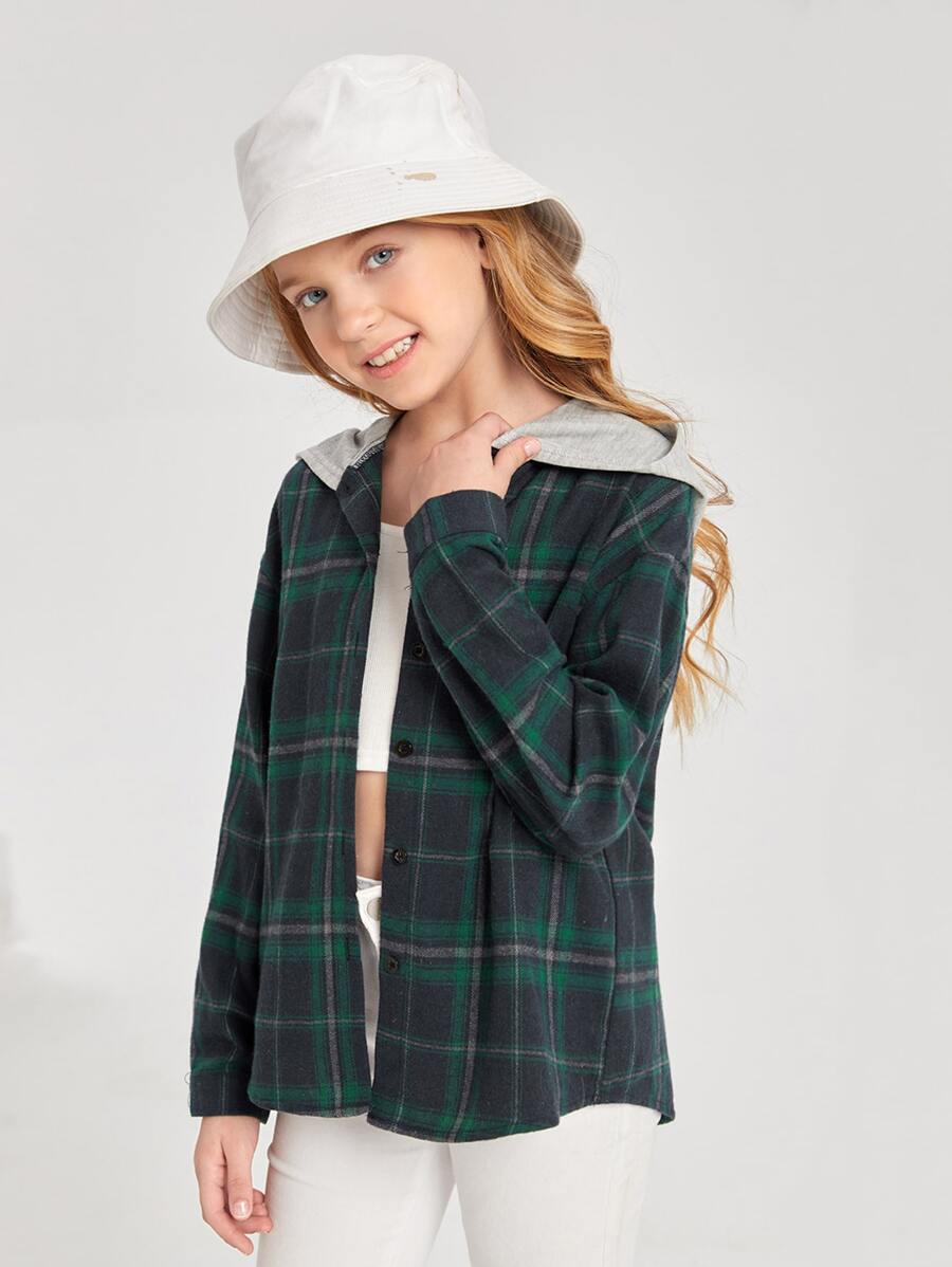 SHEIN Áo cánh Gái Nút phía trước kẻ sọc Giải trí - Nhiều màu - Xem 1