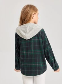 SHEIN Áo cánh Gái Nút phía trước kẻ sọc Giải trí - Nhiều màu - Xem 2