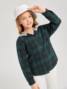 SHEIN Áo cánh Gái Nút phía trước kẻ sọc Giải trí - Nhiều màu - Xem 4