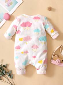 Baby Girl Cartoon Graphic Jumpsuit - White - View 2